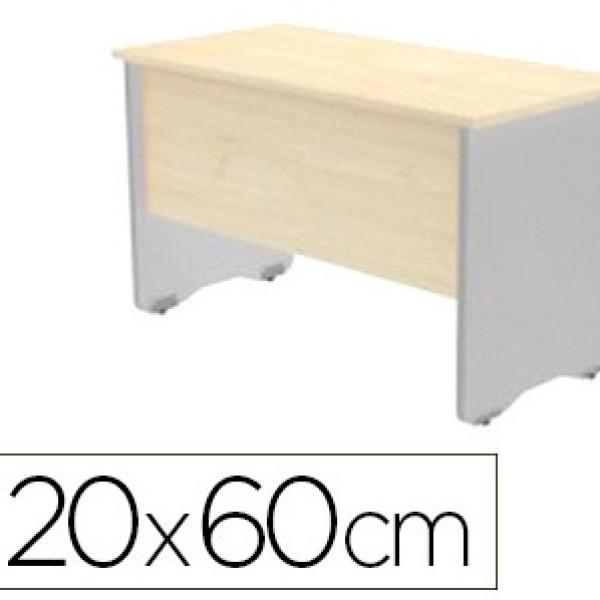 Mesa de Escritorio Rocada Serie Work Acabamento AB04 Alumínio/Branco (120 x 60 cm)