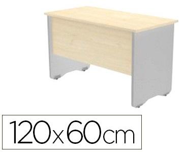 Mesa de Escritorio Rocada Serie Work Acabamento AB04 Alumínio/Branco (120 x 60 cm)