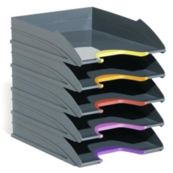 Tabuleiro de Secretaria Durable Plastico Cinza 5 Bandejas 255X55X330 mm