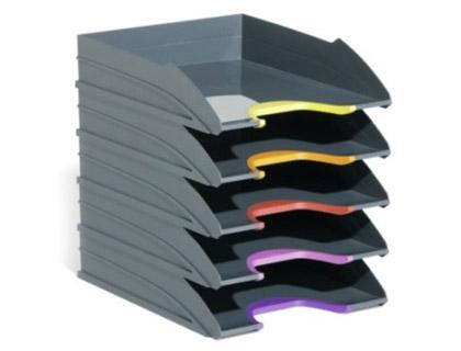 Tabuleiro de Secretaria Durable Plastico Cinza 5 Bandejas 255X55X330 mm
