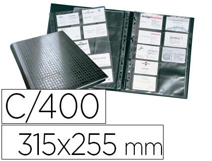 Porta Cartoes Durable Din A4 Visifix Centium 20 Bolsas Indice Alfabetico p/ 400 Cartões 57X90 mm