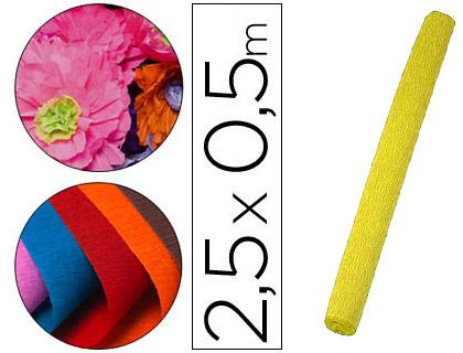 Papel Crepe 50 cm X 2,5 M 34G/M2 Amarelo Fluorescente