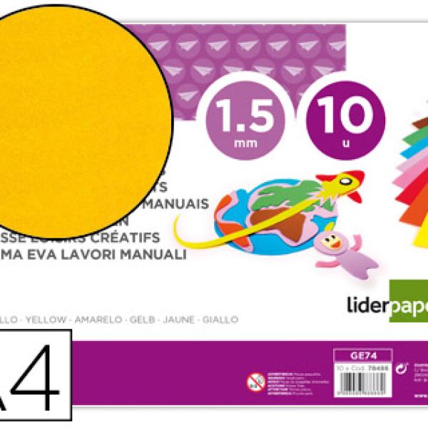 Goma Eva Din A4 60G/M2 Espessura 1,5mm Amarelo