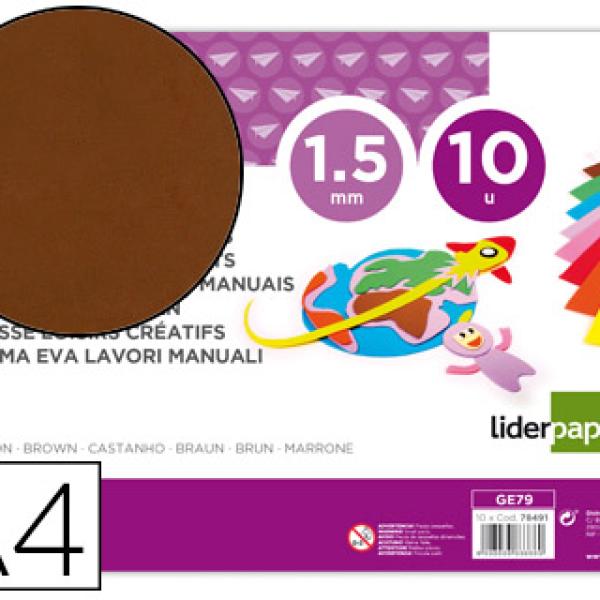 Goma Eva Din A4 60G/M2 Espessura 1,5mm Castanho