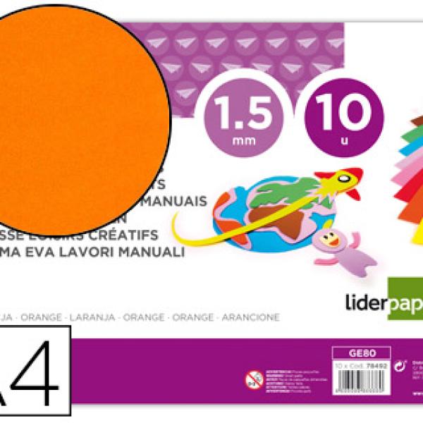 Goma Eva Din A4 60G/M2 Espessura 1,5mm Laranja