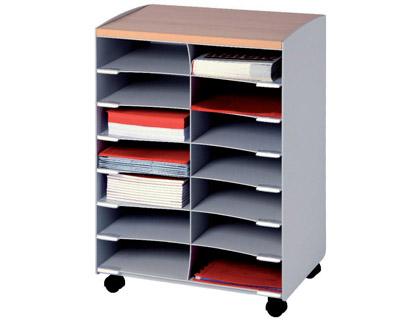 Modulo Paperflow c/ 14 Compartimentos e Rodas Cor Cinza