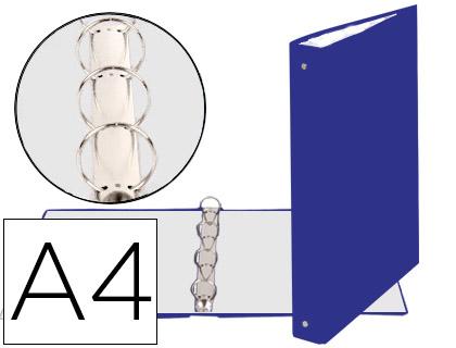 Pasta Exacompta de 4 Aneis 30mm Redondos Din A4 Cartão Forrado Azul
