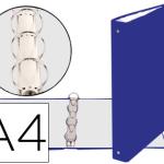 Pasta Exacompta de 4 Aneis 30mm Redondos Din A4 Cartão Forrado Azul