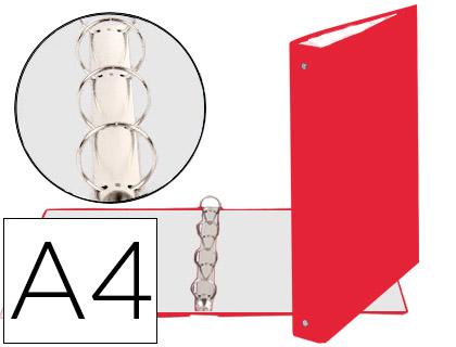 Pasta Exacompta de 4 Aneis 30mm Redondos Din A4 Cartão Forrado Vermelho