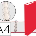 Pasta Exacompta de 4 Aneis 30mm Redondos Din A4 Cartão Forrado Vermelho