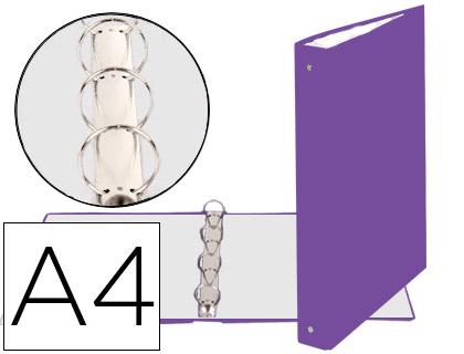 Pasta Exacompta de 4 Aneis 30mm Redondos Din A4 Cartão Forrado Roxo