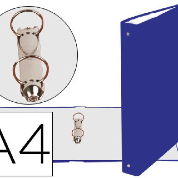 Pasta Exacompta de 2 Aneis 30mm Redondos Din A4 Cartão Forrado Azul
