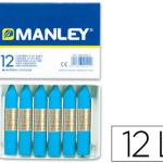 Lápis de Cera Manley Unicolor Azul Cobalto N.20 Caixa de 12 Unidades