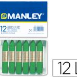 Lápis de Cera Manley Unicolor Verde Primavera N.25 Caixa de 12 Unidades