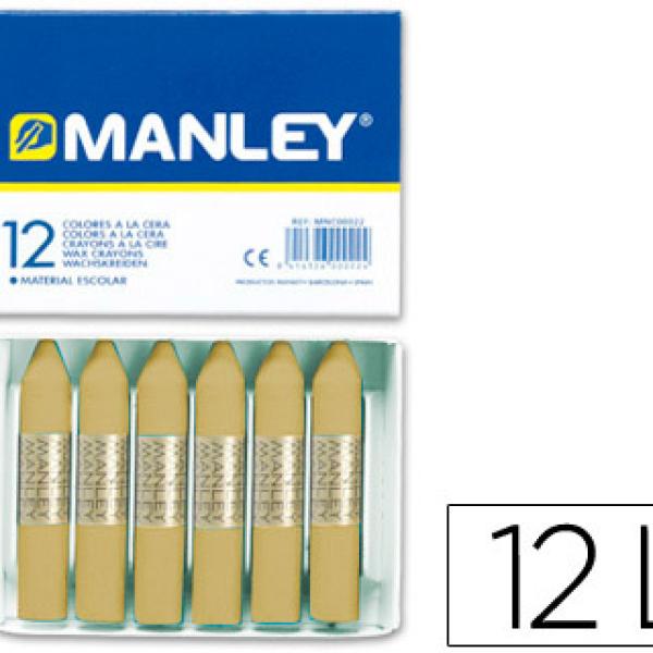 Lápis de Cera Manley Unicolor Terra Sombra Natural N.67 Caixa de 12 Unidades