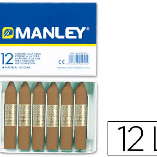 Lápis de Cera Manley Unicolor Terra Sombra Tostada N.68 Caixa de 12 Unidades