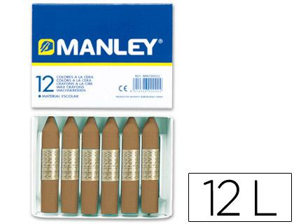 Lápis de Cera Manley Unicolor Terra Sombra Tostada N.68 Caixa de 12 Unidades