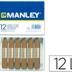 Lápis de Cera Manley Unicolor Terra Sombra Tostada N.68 Caixa de 12 Unidades