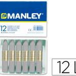 Lápis Cera Manley Unicolor Cinza N 72 Caixa de 12 Lápis