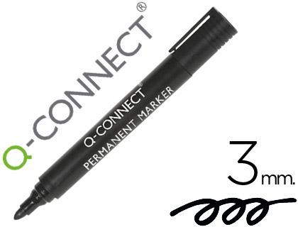 Marcador Q - Connect Permanente Preto Ponta Redonda 3.0 mm
