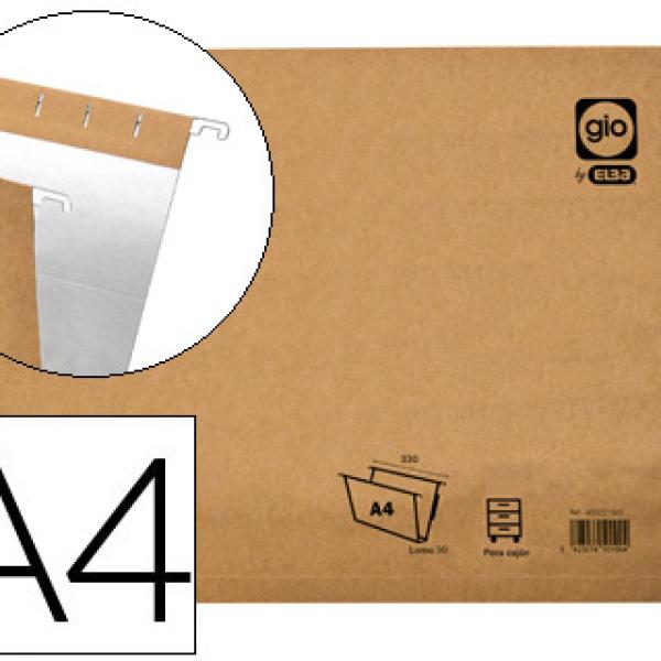 Capa de Suspensão Gio Din A4 Visor Superior Cristal Kraft Bicolor Eco Lombada 30 mm