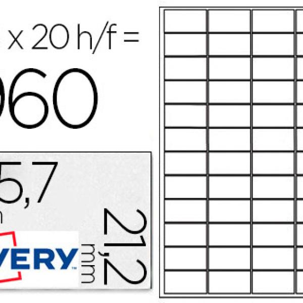 Etiqueta Avery Adesiva Poliester Prata 45,7 X 21,2 mm Laser Embalagem de 960 Unidades