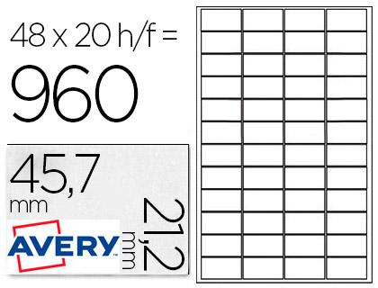 Etiqueta Avery Adesiva Poliester Prata 45,7 X 21,2 mm Laser Embalagem de 960 Unidades
