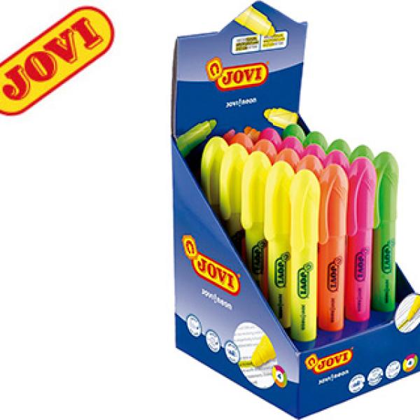 Marcador de Cera Gel Jovi Fluorescente Expositor de 20 Unidades Colores Surtidos