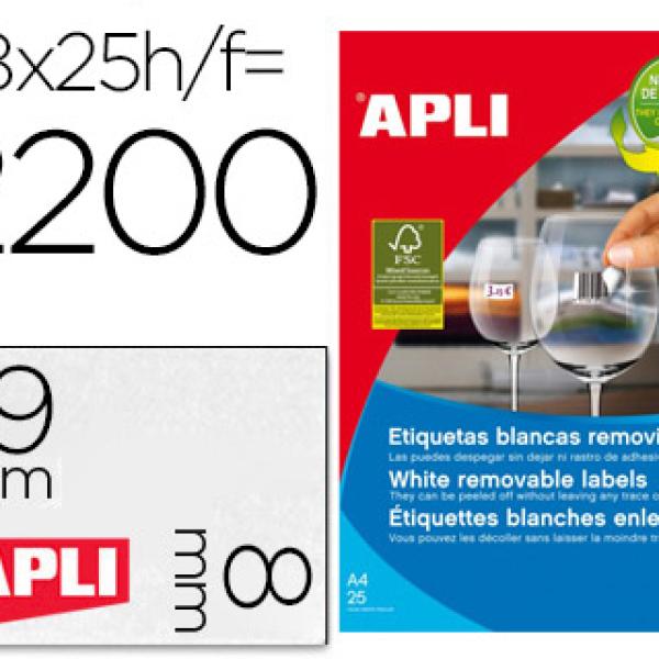 Etiqueta Apli Adesiva Removivel 10314 Especial Joalheria 45X8mm Fotoco. Laser Tinteiro Caixa c/25