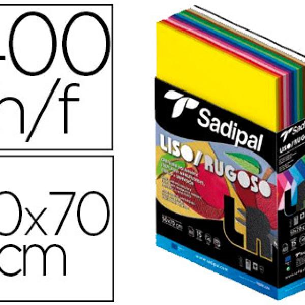 Cartolina Sadipal 50X70 cm Lisa e Rugosa Expositor Cartão (400 Folhas) Sortidas 15 Cores
