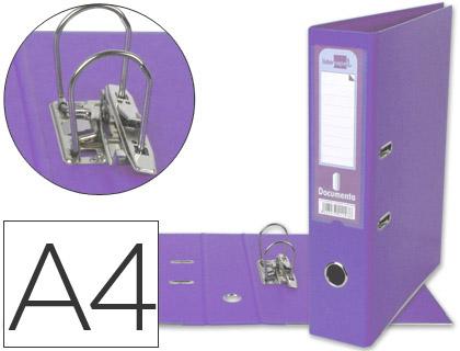 Pasta de Arquivo de Alavanca A4 Forrado PVC c/ Rado Lombada 75mm Lilás Compressor Metalico