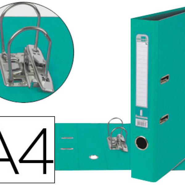 Pasta de Arquivo de Alavanca A4 Forrado PVC c/ Rado Lombada 52mm Verde Claro Compressor Metalico