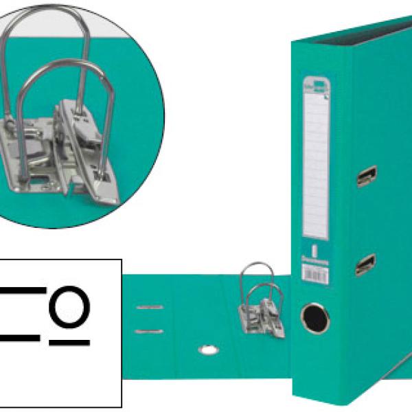 Pasta de Arquivo de Alavanca Folio Forrado PVC c/ Rado Lombada 52mm Verde Claro