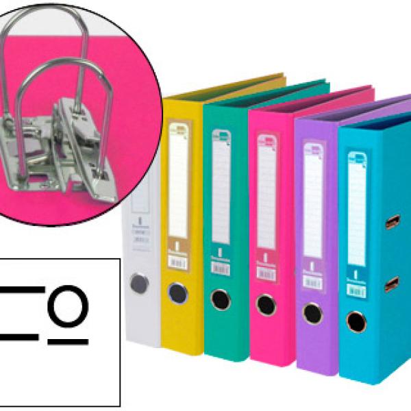 Pasta de Arquivo de Alavanca Folio Forrado PVC c/ Rado Lombada 52mm Cores Sortidas