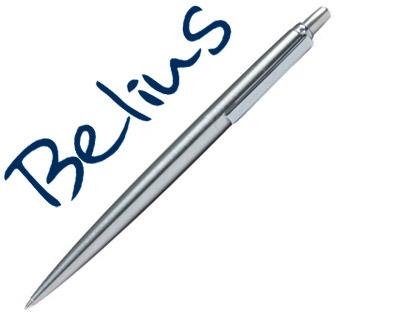 Caneta Belius Atom Steel Retratil 1,0 mm Tinta Azul