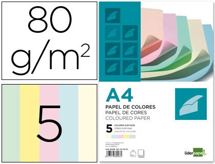 Papel de Cor Din A4 80 Gr (500 Folhas), 100 Folhas Por Cores Sortidas