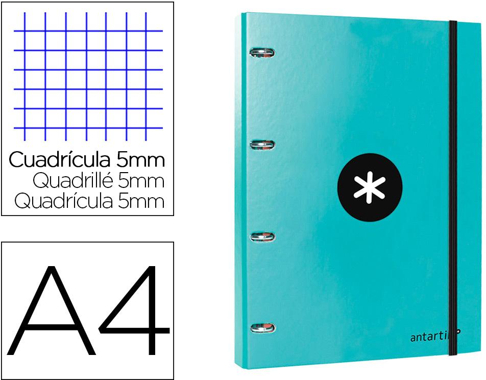 Pasta Com Recarga Antartik Din A4 Quadricula 5Mm Forrada 4 Aneis 25Mm Cor Menta - ANTARTIK