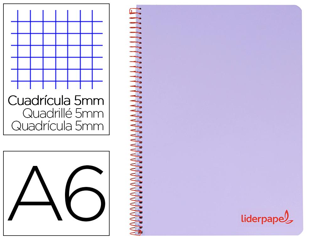 Caderno Espiral Din A6 Wonder Capa Plastico 120 F 90 Gr Quadricula 5Mm 4 Bandas De Cores (Violeta)