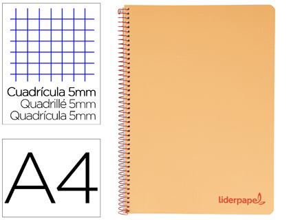 Caderno Espiral Din A4 Wonder Capa Plastico 120 F 90 Gr 5 Bandas De Cores 4 Furos Laranja