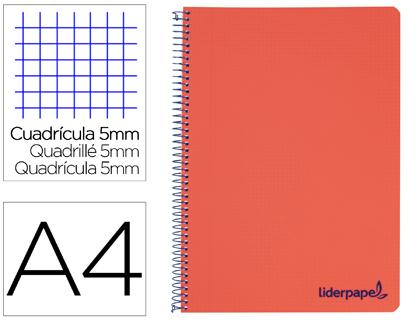 Caderno Espiral Din A4 Wonder Capa Plastico 120 F 90 Gr 5 Bandas De Cores 4 Furos Vermelho