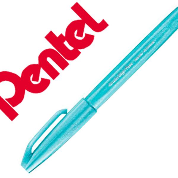 Marcador / Pincel Touch Para Caligrafia (Azul Palido Pastel) - PENTEL