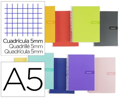 Caderno Espiral Din A5 Crafty Capa Forrada 80 F 90 Gr Quadricula 5 Mm Com Margem Cores Sortidas