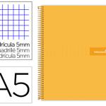 Caderno Espiral Din A5 Crafty Capa Forrada 120 F 90 Gr 5 Bandas De Cores 6 Furos Cor Laranja