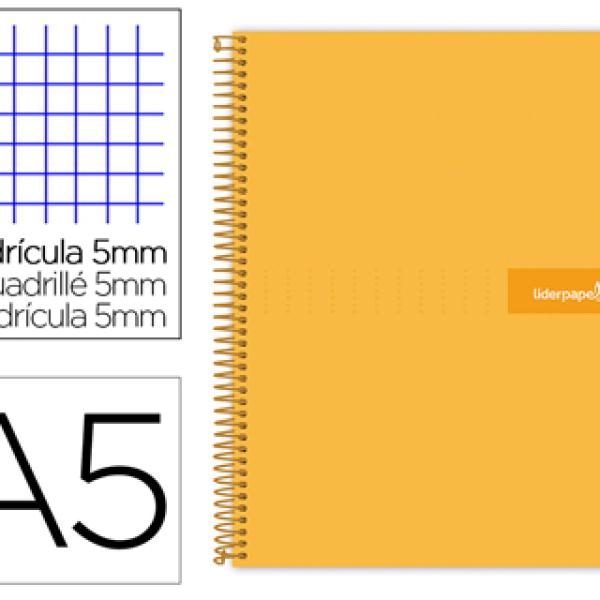 Caderno Espiral Din A5 Crafty Capa Forrada 120 F 90 Gr 5 Bandas De Cores 6 Furos Cor Laranja