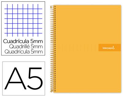 Caderno Espiral Din A5 Crafty Capa Forrada 120 F 90 Gr 5 Bandas De Cores 6 Furos Cor Laranja