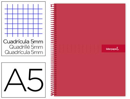 Caderno Espiral Din A5 Crafty Capa Forrada 120 F 90 Gr 5 Bandas De Cores 6 Furos Cor Vermelho