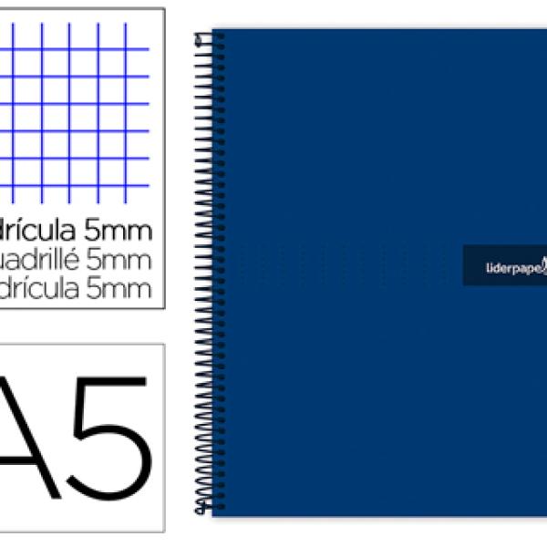 Caderno Espiral Din A5 Crafty Capa Forrada 120 F 90Gr Quadricula 5 Bandas De Cores 6 Furos Cor Azul