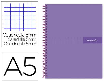 Caderno Espiral Din A5 Crafty Capa Forrada 120 F 90 Gr 5 Bandas De Cores 6 Furos Cor Violeta