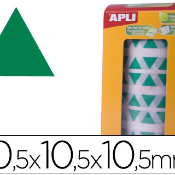 Rolo de Etiquetas Autoadesivos Triangulares 10,5 x 10,5 x 10,5 mm Verde
