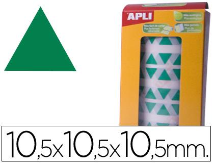 Rolo de Etiquetas Autoadesivos Triangulares 10,5 x 10,5 x 10,5 mm Verde